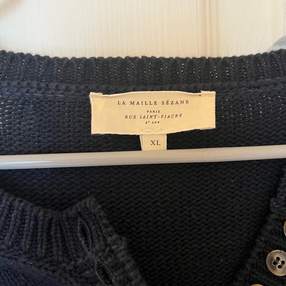 Sezane Léontine Jumper color: navy and white size XL.